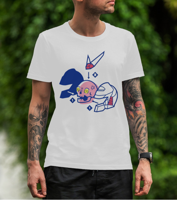 Pewdiepie Mecha Anatomy Skull Robot Disassembled T-Shirt