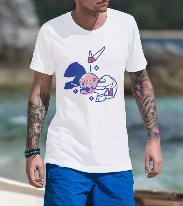Pewdiepie Mecha Anatomy Skull Robot Disassembled T-Shirt
