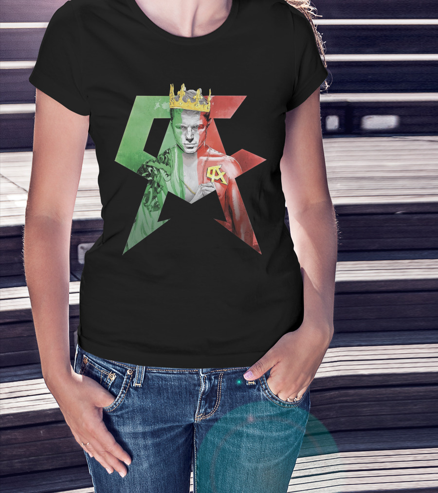 Canelo Champion King In Mexican Flag Colors With Crown And CA T-Shirt