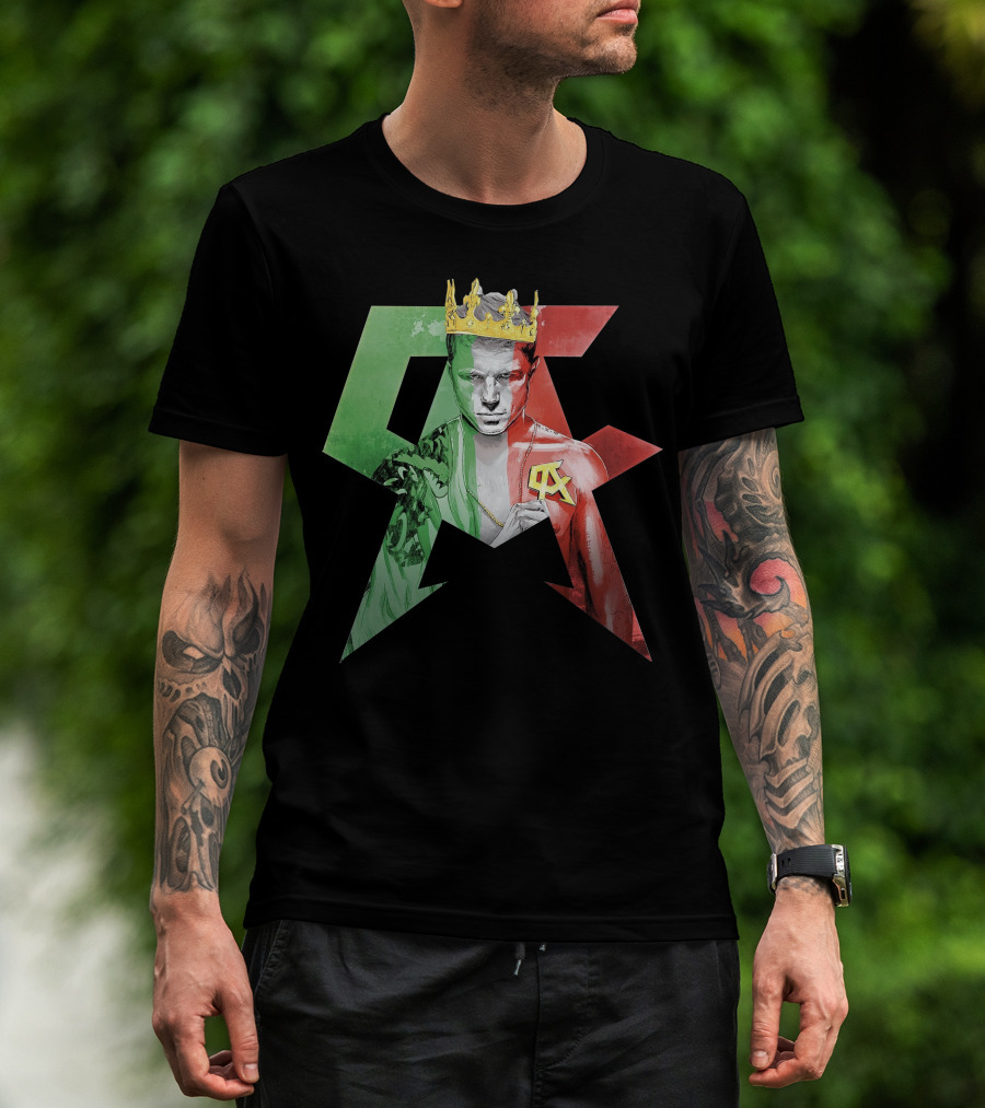 Canelo Champion King In Mexican Flag Colors With Crown And CA T-Shirt