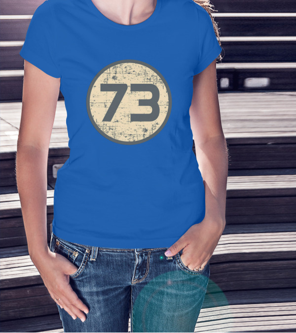 Big Bang Theory Sheldon Cooper 73 Vintage Distressed Blue Circle T-Shirt