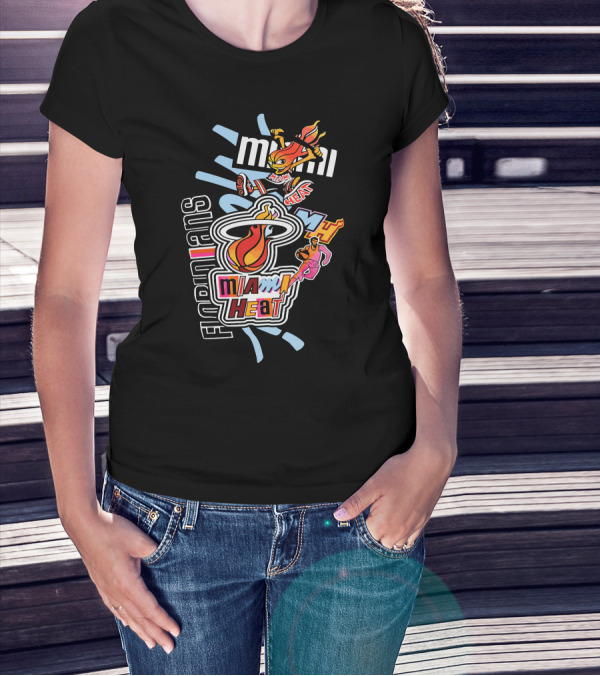 Miami Heat Basketball Mashup Midnight Madness Florida Icons T-Shirt