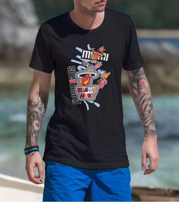 Miami Heat Basketball Mashup Midnight Madness Florida Icons T-Shirt