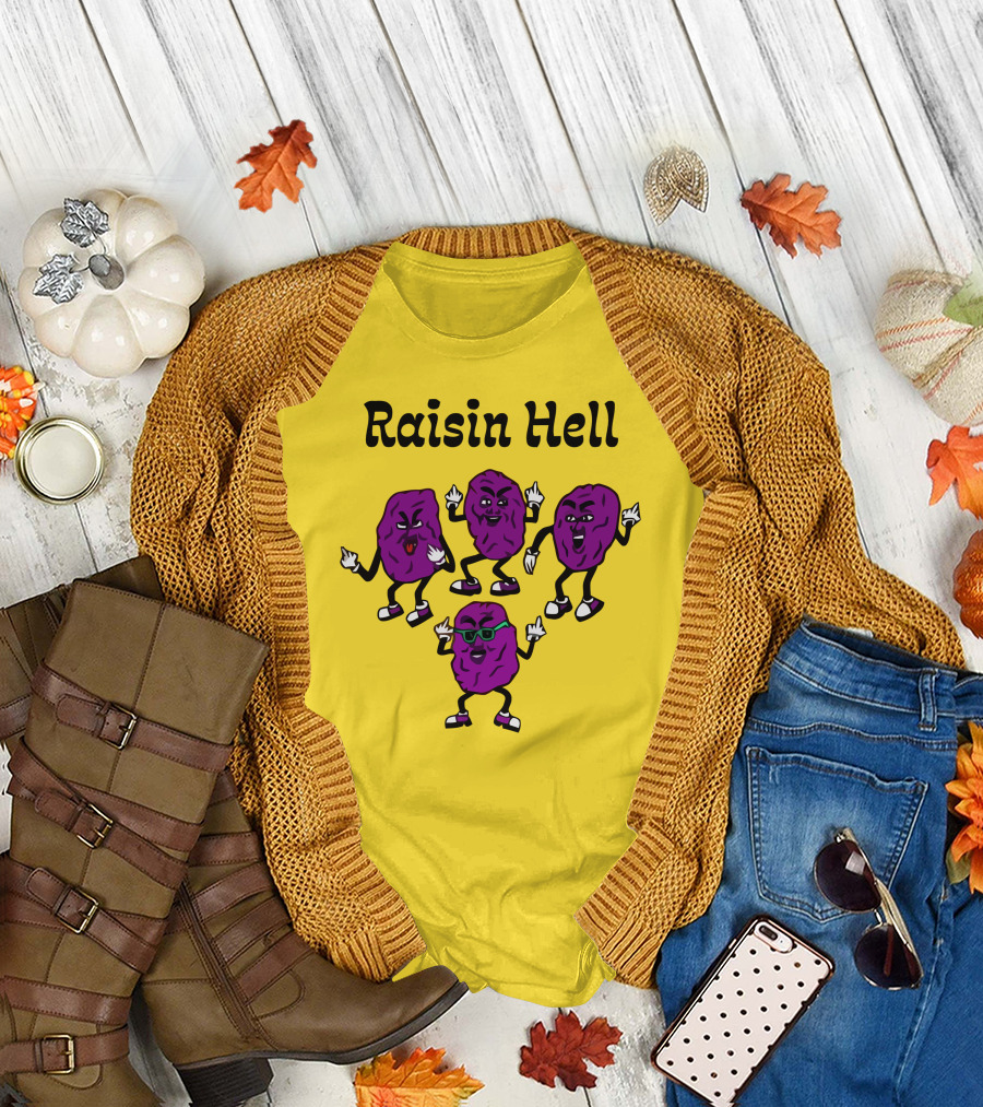 Raisin Hell Dancing Cartoon Purple Raisins T-Shirt