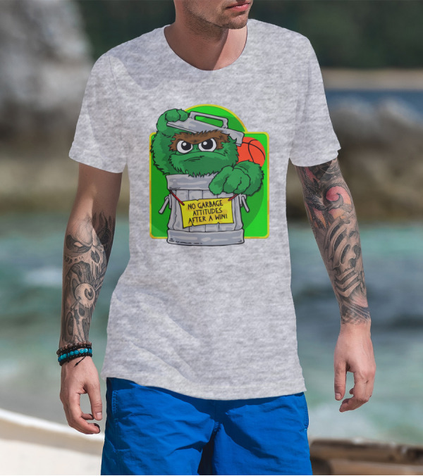 No Garbage Attitudes After A Win Eric Musselman Inspired Furry Trash Can Creature T-Shirt