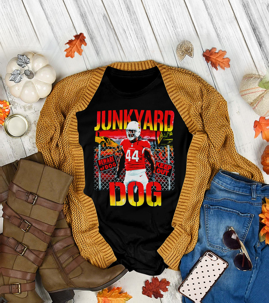 JunkYard Dog Beware of Dog Keep Out 44 Football Player T-Shirt