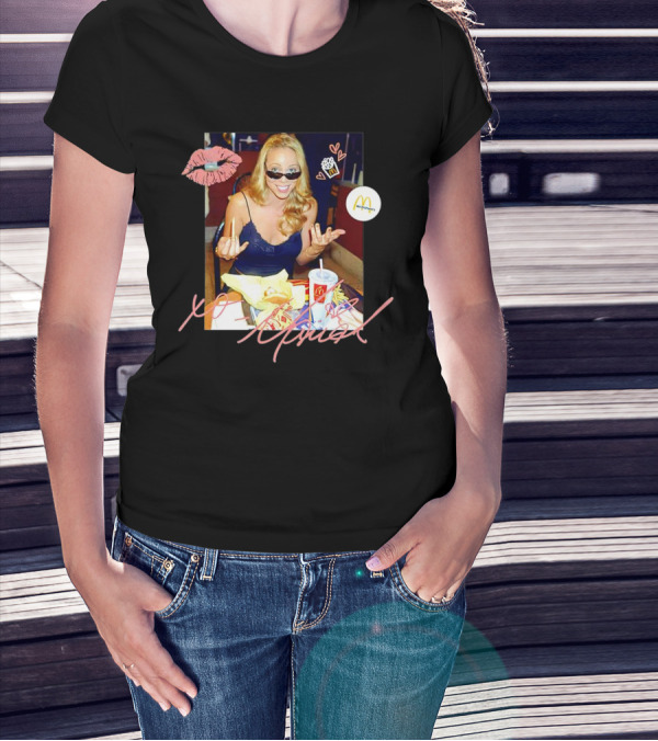 XO Mariah McDonald's Meal Lips Fries Cup T-Shirt