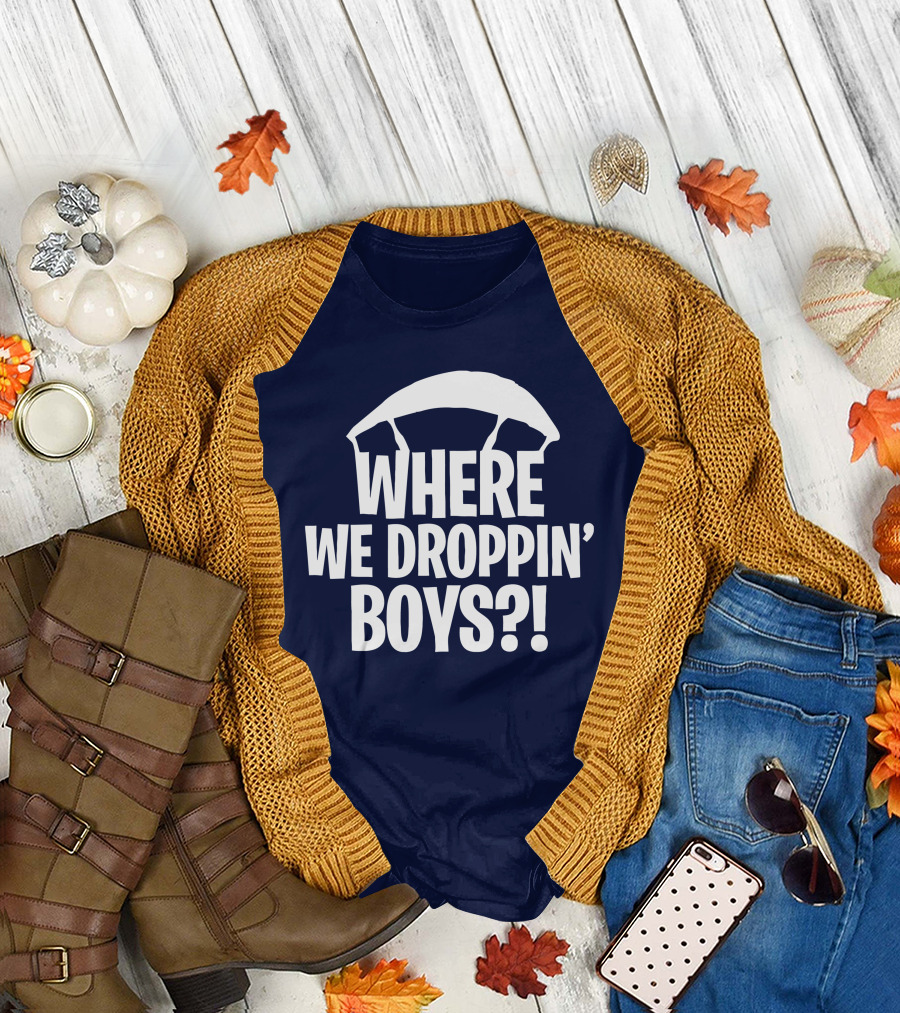 Go All Out Adult Where We Droppin' Boys Parachute T-Shirt