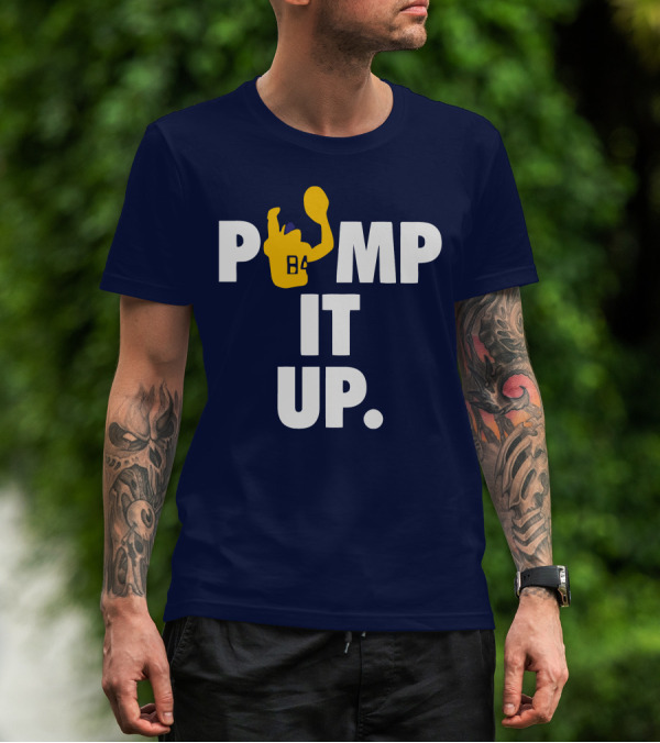 Pump It Up Blue B4 Ninety Football Gesture T-Shirt