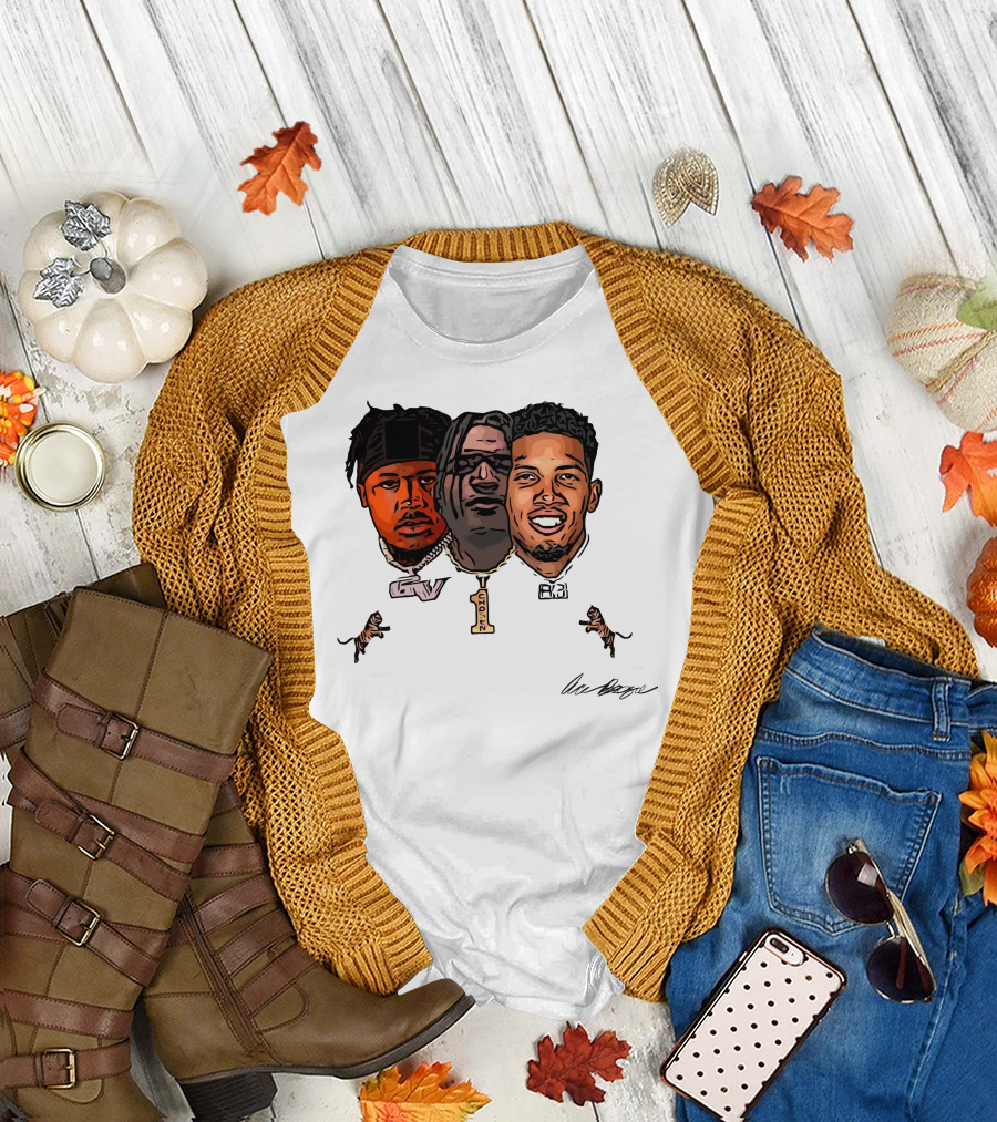Joe Burrow Ja'Marr Chase Tee Higgins Tyler Boyd Bengals Football Faces and Chains T-Shirt