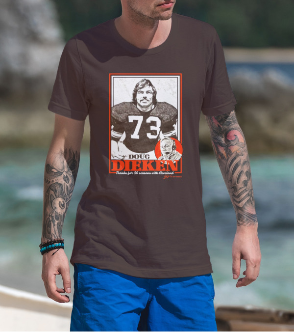Doug Dieken 50 Seasons With Cleveland Football Number 73 Honors T-Shirt