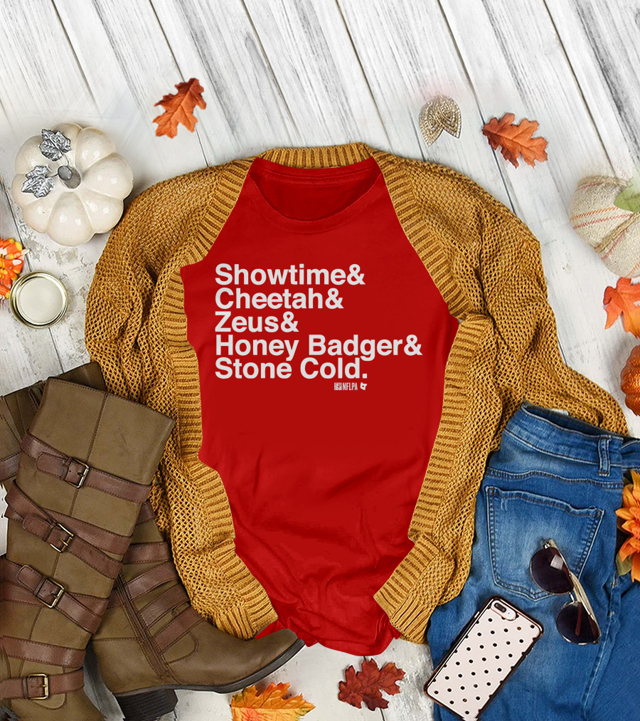 Showtime Cheetah Zeus Honey Badger Stone Cold NFLPA T-Shirt