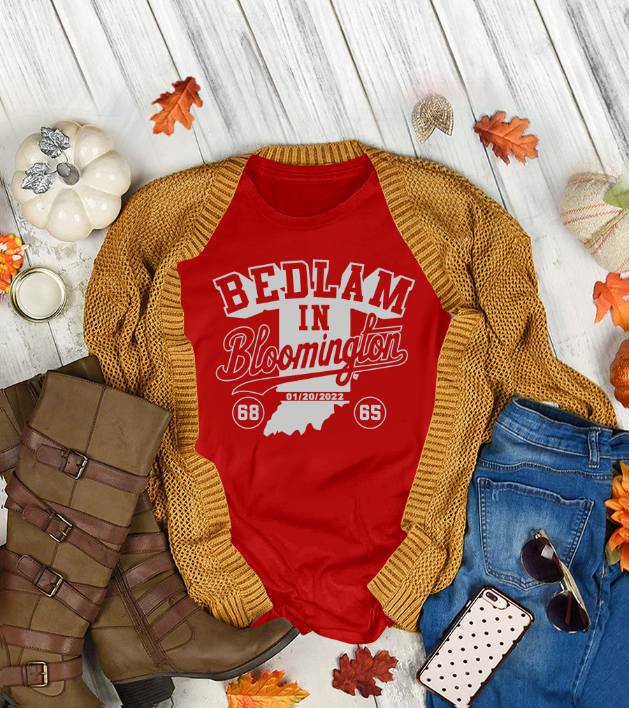 Bedlam in Bloomington 68-65 Indiana Map 01/20/2022 T-Shirt