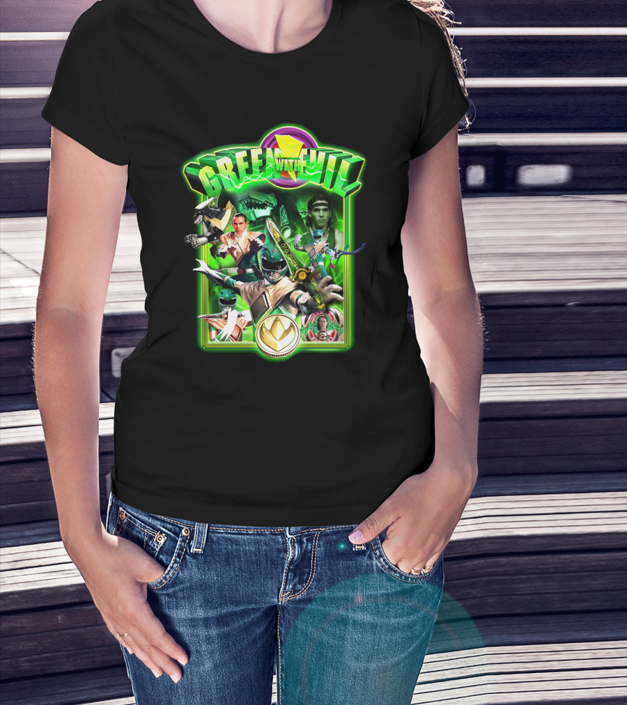 Green With Evil Mighty Morphin Power Rangers Villainous Green Ranger Adventure T-Shirt