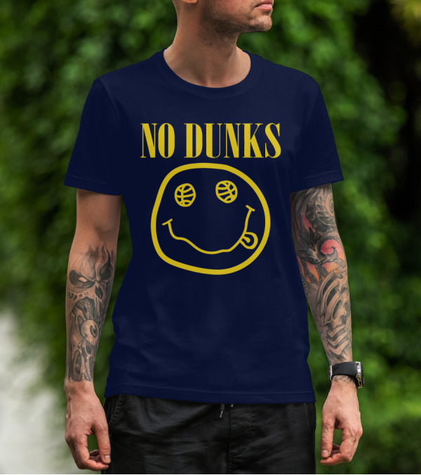 No Dunks Smiley Face Basketball Eyes T-Shirt