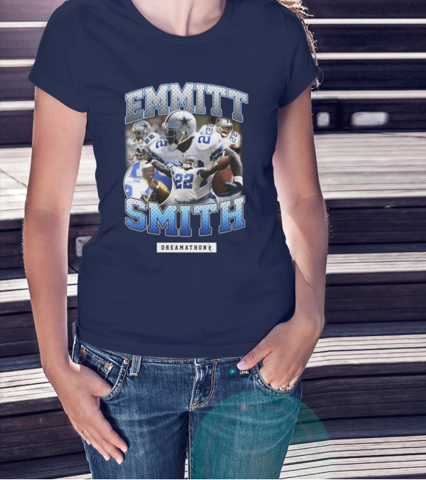 Emmitt Smith Dreamathon Dallas Cowboys Collage T-Shirt