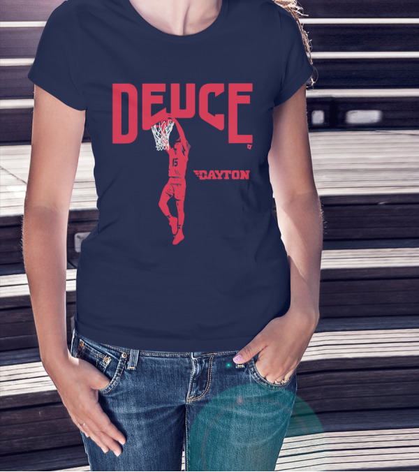 Dayton Basketball Deuce Daron Holmes II Dunking T-Shirt