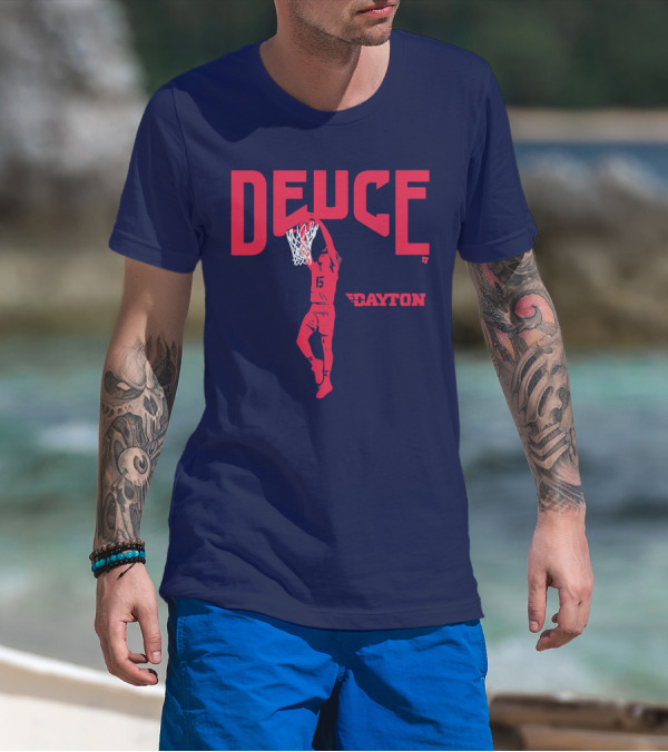 Dayton Basketball Deuce Daron Holmes II Dunking T-Shirt