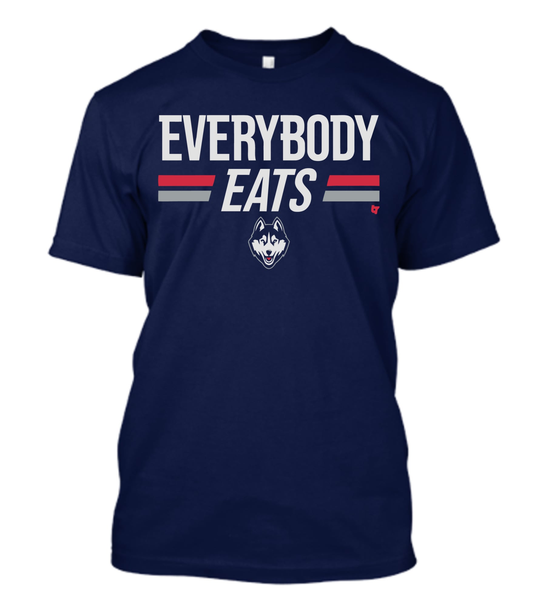 UConn Everybody Eats Husky Logo Navy Blue T-Shirt