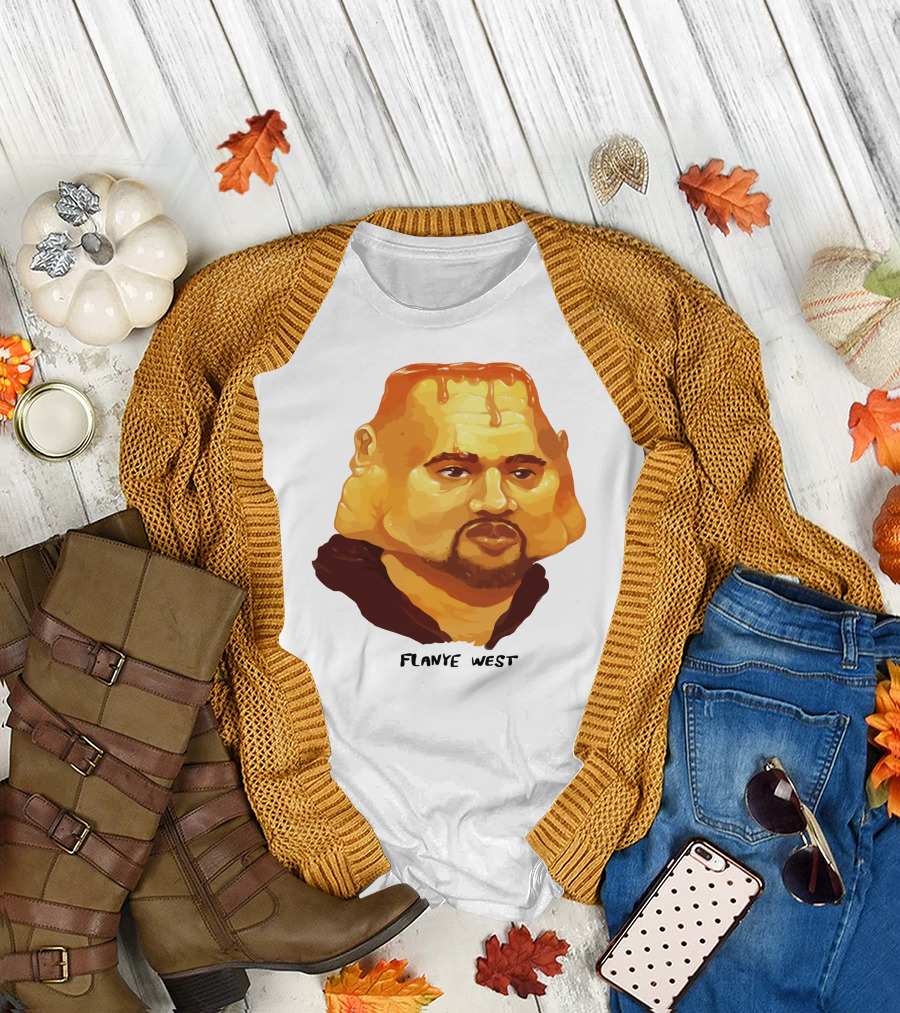 Flanye West Pancake Head Parody Caricature T-Shirt