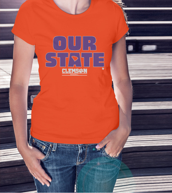 Clemson Baseball Our State South Carolina Outline T-Shirt