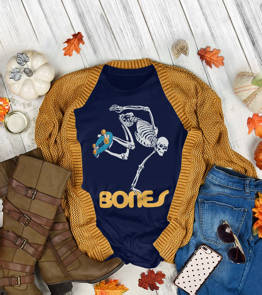 Bones Brigade Skeleton on Skateboard T-Shirt