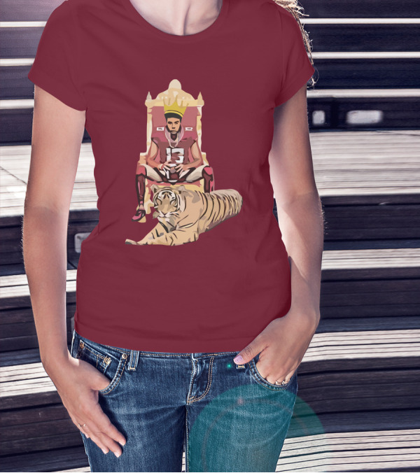Jordan Travis College King Football Throne With Crown And Tiger T-Shirt