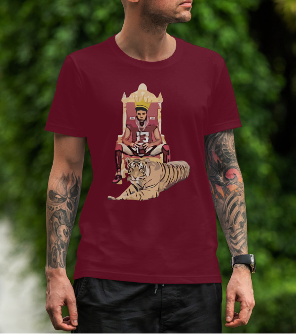 Jordan Travis College King Football Throne With Crown And Tiger T-Shirt