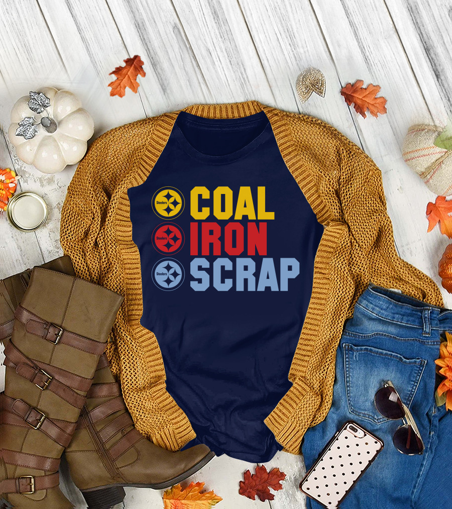 Steelers Coal Iron Scrap Football T-Shirt