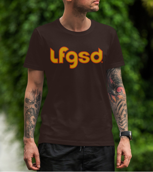 Lfgsd Retro Vintage Style Bold Yellow Orange Text T-Shirt