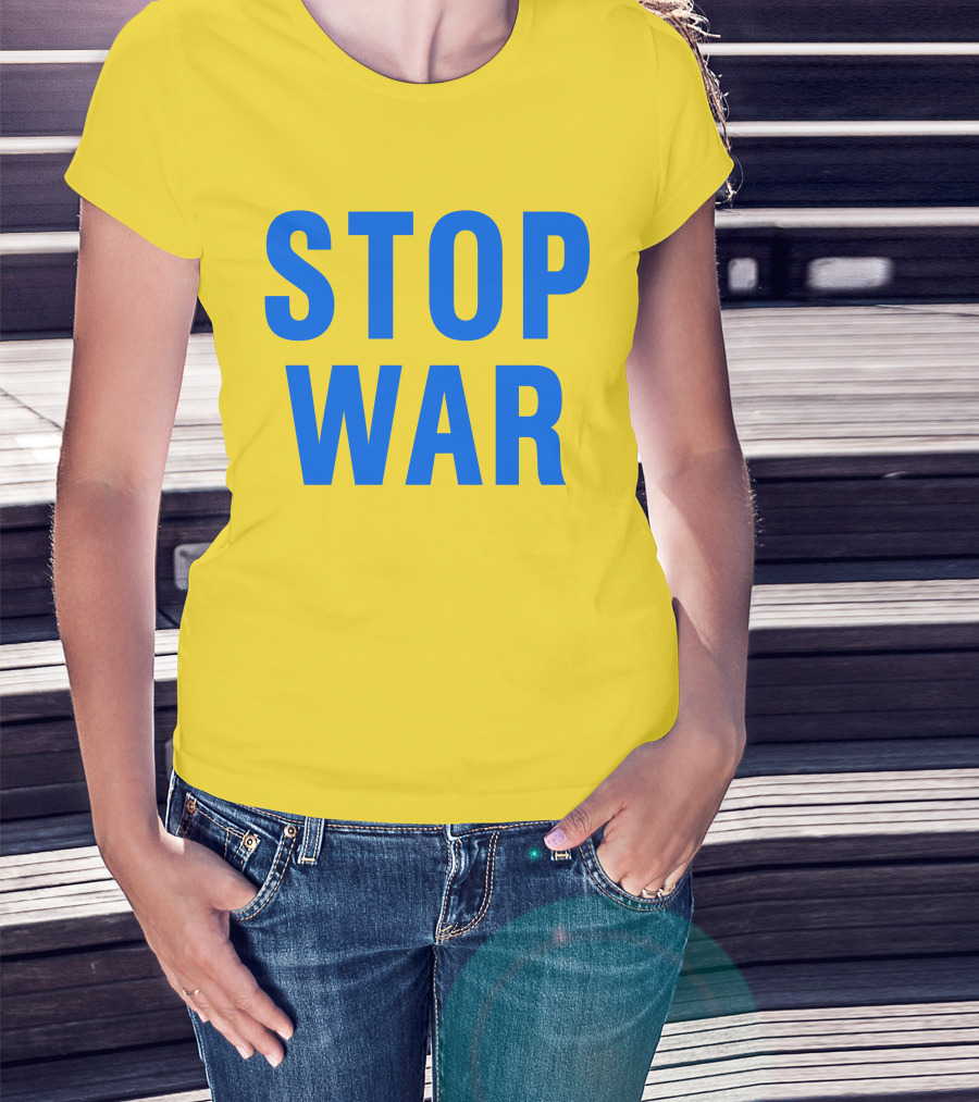 Illia Kovtun Stop War Shirt Bold Blue Typography T-Shirt