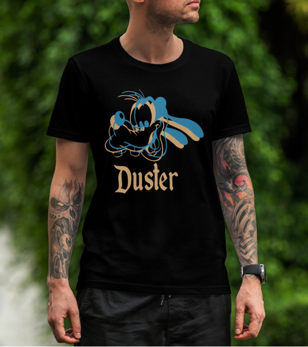Pluto Duster Retro Cartoon Blue Line T-Shirt
