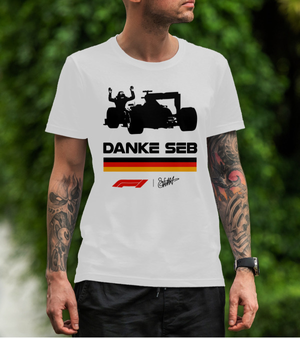 Sebastian Vettel Danke Seb Formula 1 F1 German Flag Racing T-Shirt