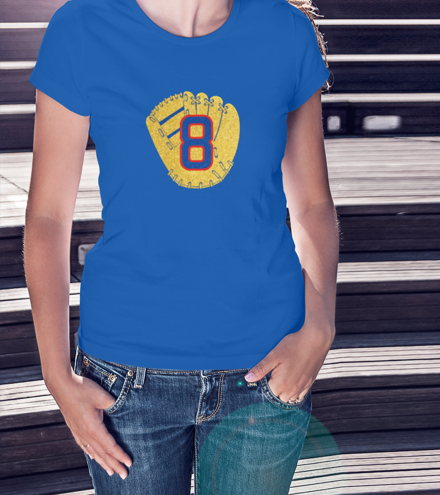 Gold Glove 8 Blue Background T-Shirt