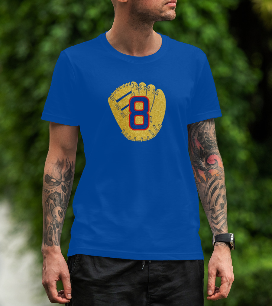 Gold Glove 8 Blue Background T-Shirt