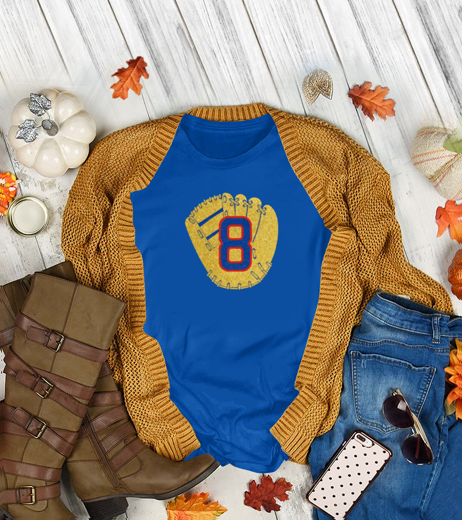 Gold Glove 8 Blue Background T-Shirt