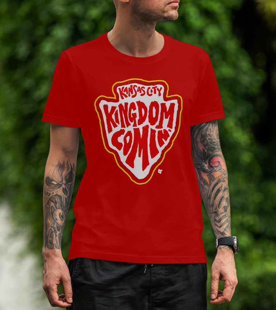 Kansas City Kingdom Comin' Red Shield T-Shirt