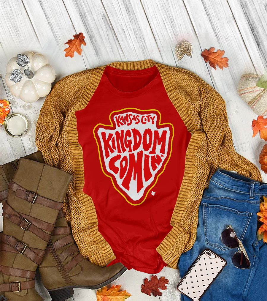 Kansas City Kingdom Comin' Red Shield T-Shirt