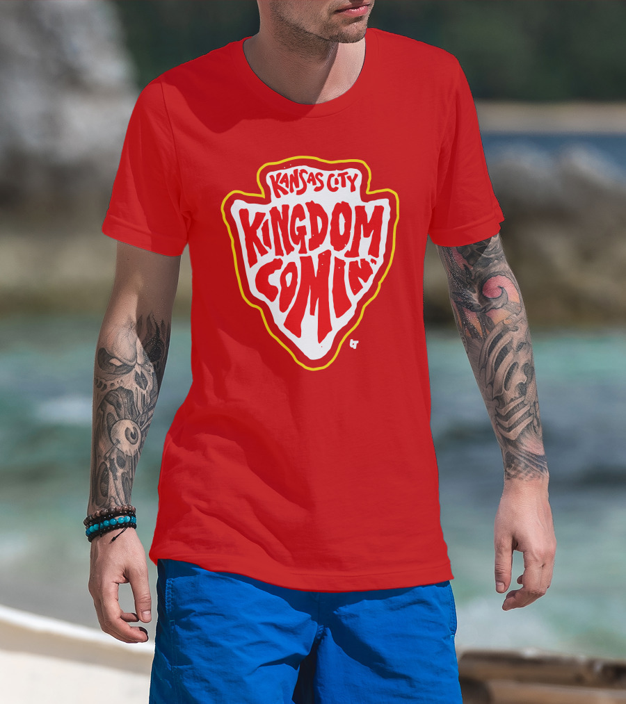 Kansas City Kingdom Comin' Red Shield T-Shirt