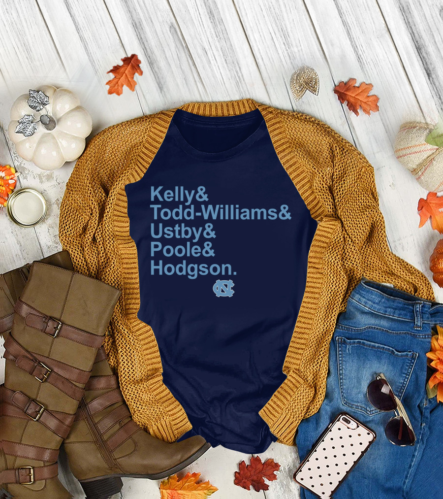 UNC Basketball Kelly Todd-Williams Ustby Poole Hodgson Names T-Shirt
