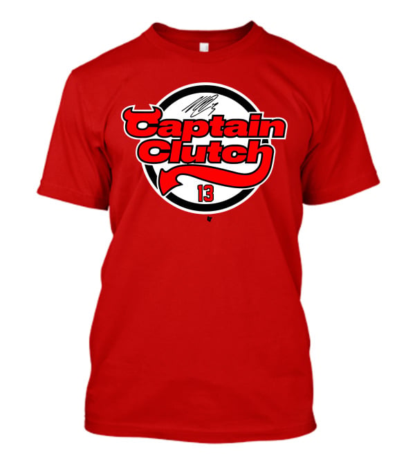 Nico Hischier Captain Clutch 13 New Jersey Hockey Signature T-Shirt