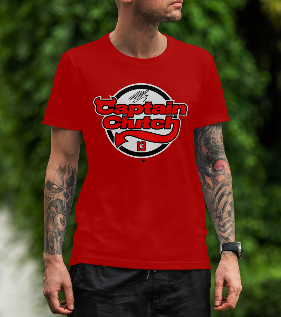Nico Hischier Captain Clutch 13 New Jersey Hockey Signature T-Shirt