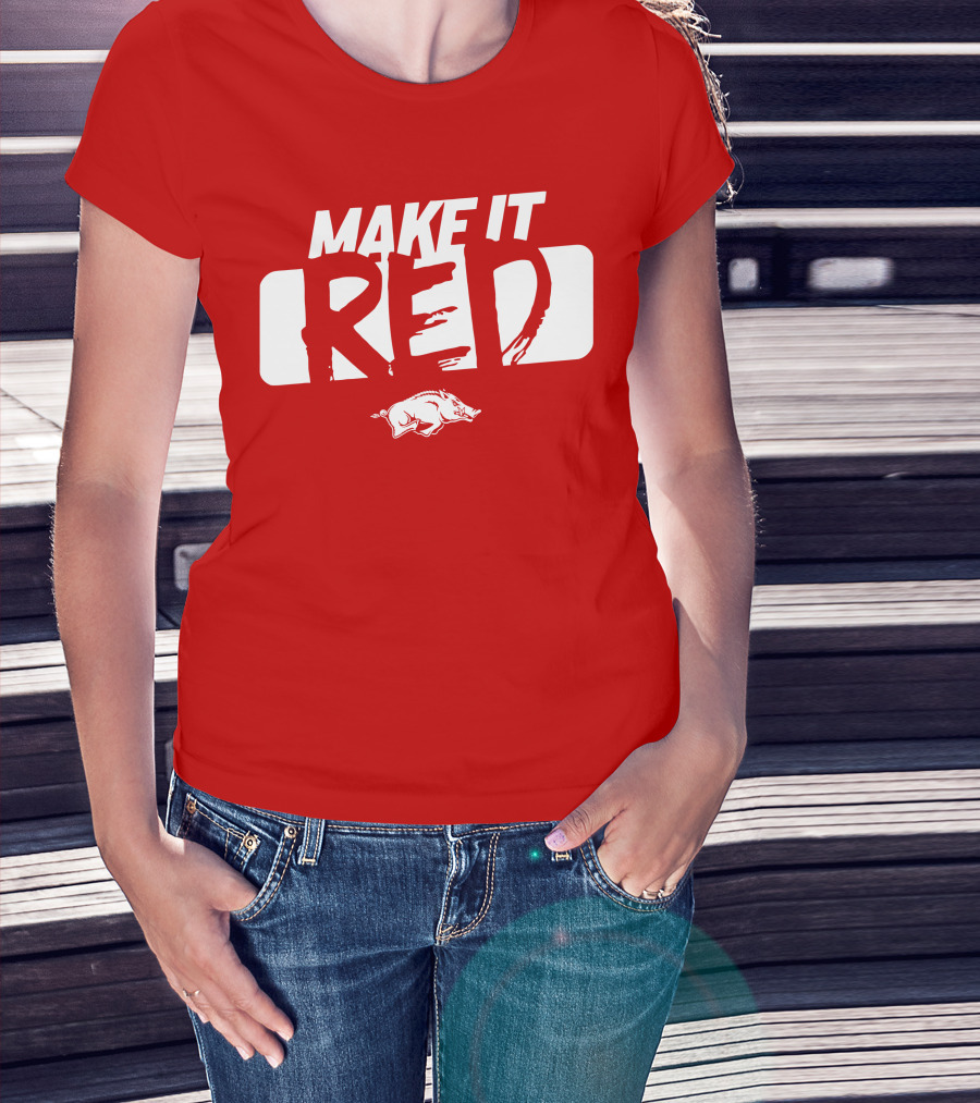 Make It Red Arkansas Razorbacks Bold Team Spirit T-Shirt