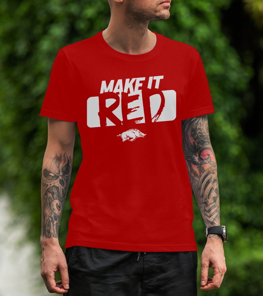 Make It Red Arkansas Razorbacks Bold Team Spirit T-Shirt