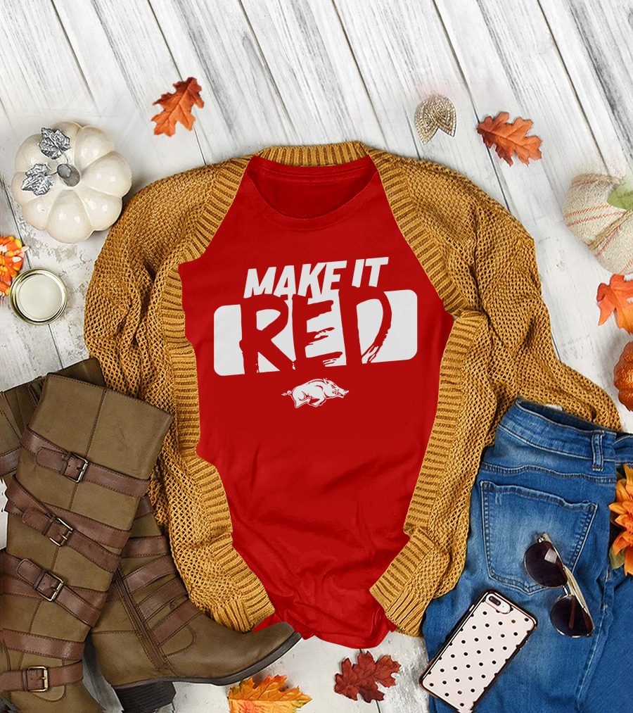 Make It Red Arkansas Razorbacks Bold Team Spirit T-Shirt