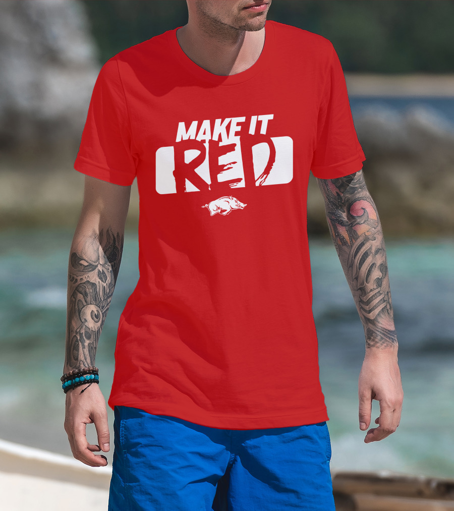 Make It Red Arkansas Razorbacks Bold Team Spirit T-Shirt