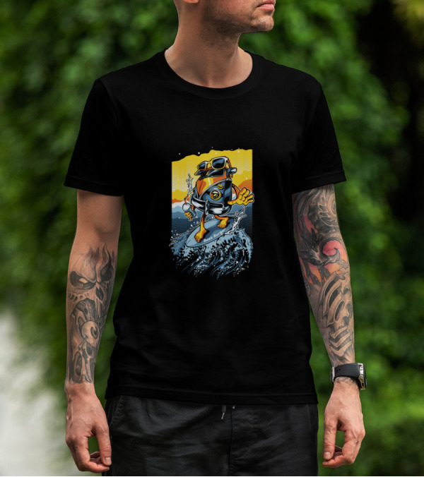 Bus Surfing Cool Wave Adventure T-Shirt