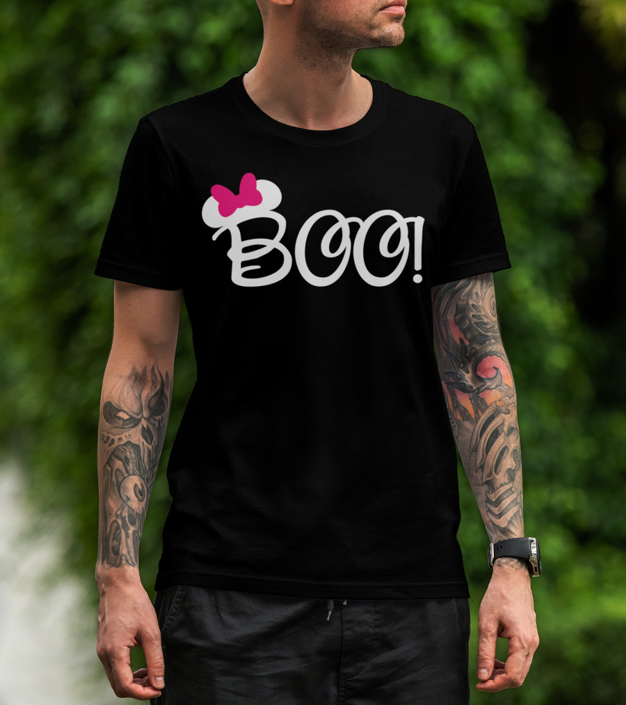 Boo Pink Bow Halloween Relaxed Fit T-Shirt
