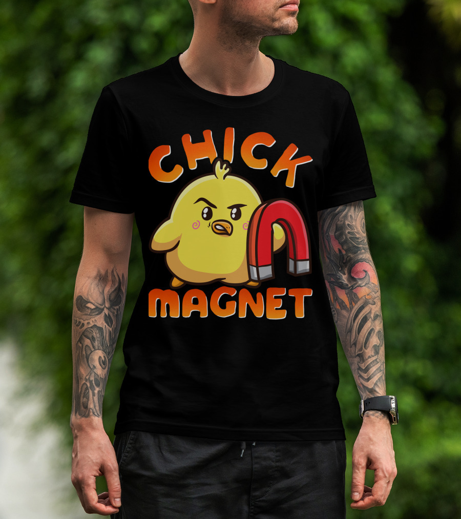 Chick Magnet Funny Halloween Costume Magnetic Little Chick With Magnet T-Shirt