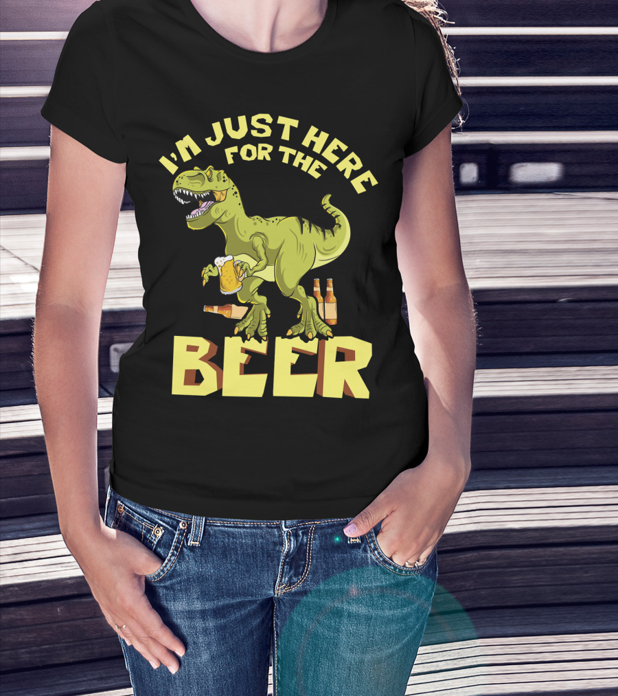 I'm Just Here For The Beer Rex Dinosaur Oktoberfest T-Shirt